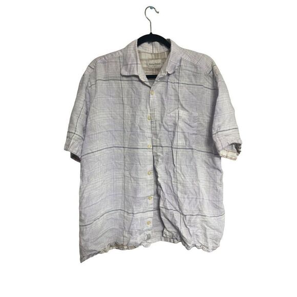 Tommy Bahama Other - Tommy Bahama plaid casual short sleeve‎ button linen shirt size large